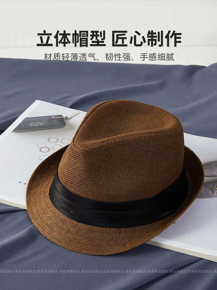 Importé - Chapeau Homme Britannique Style Vintage En Paille