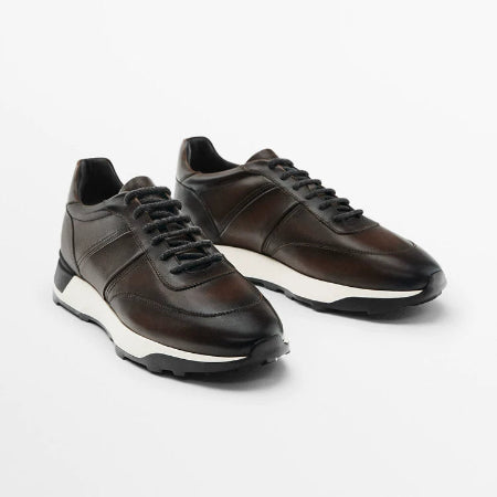 Importé - Chaussure Homme 100%en cuir  Basket Sport Confort Décontractées