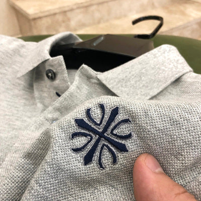 Importé - Polo Brodé Homme Décontracté Manches Courtes