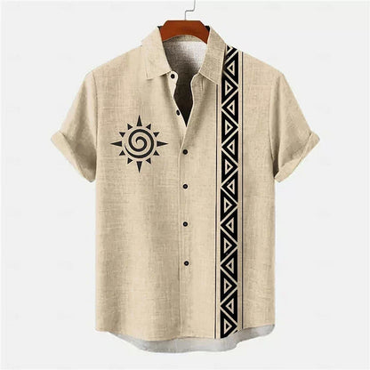 Importé - Chemise Homme Coton Lin Décontracté Manche Courte