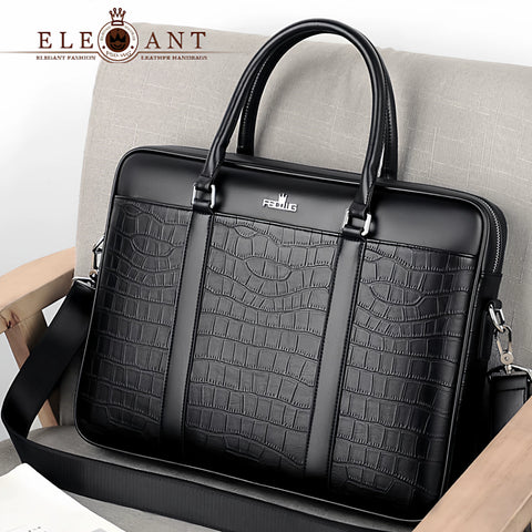 Importé - Sac Premium Cuir Gaufré Pour PC Ordinateur 14''