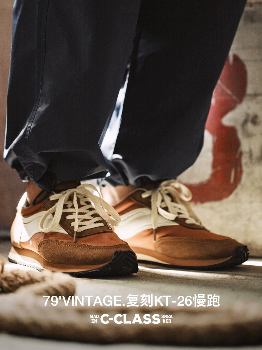Importé - Chaussure Sneakers Mixte Rétro Sport Cuir