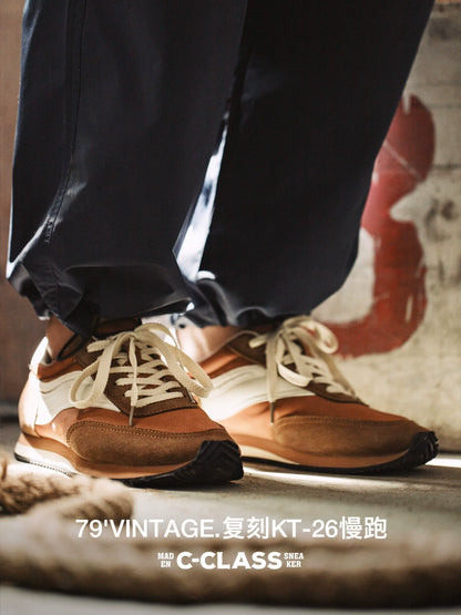 Importé - Chaussure Sneakers Mixte Rétro Sport Cuir