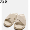 Importé - ZARA NEW - Sandales Homme A Lanières En Cuir