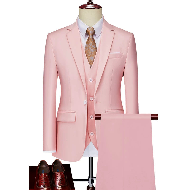 Importé - Ensemble Costume Homme Slim Style Britannique 3 Pièces
