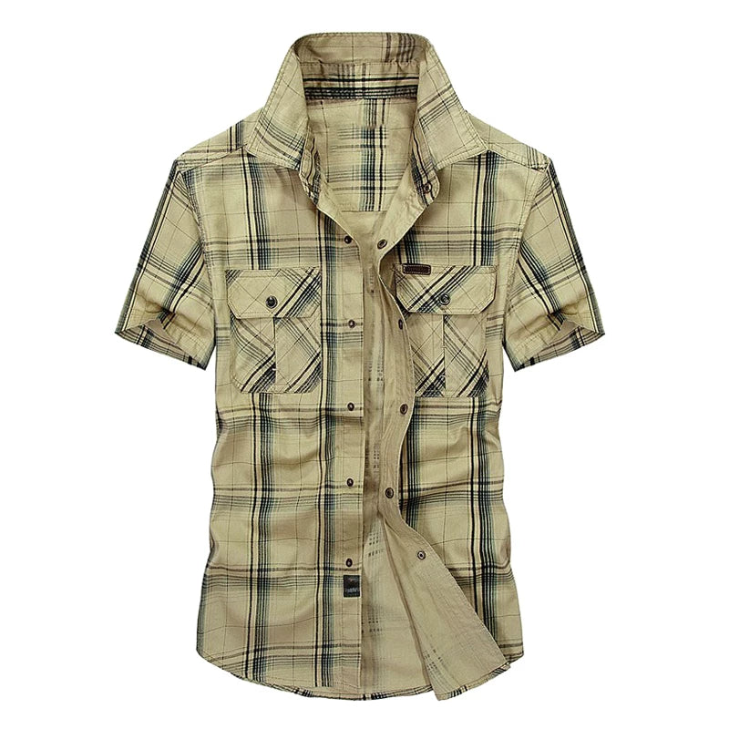 Importé - Chemise Homme En Pur Coton Manches Courtes