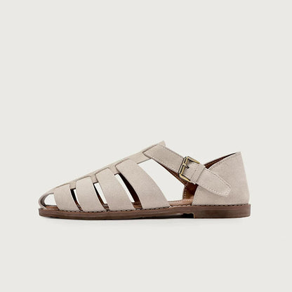 Importé - Chaussure Sandales A Lanières En Cuir Daim