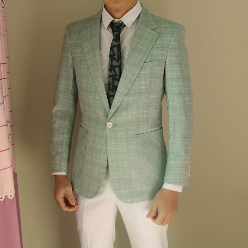 Importé - Blazer Veste Homme Décontracté A Carreaux Tendance