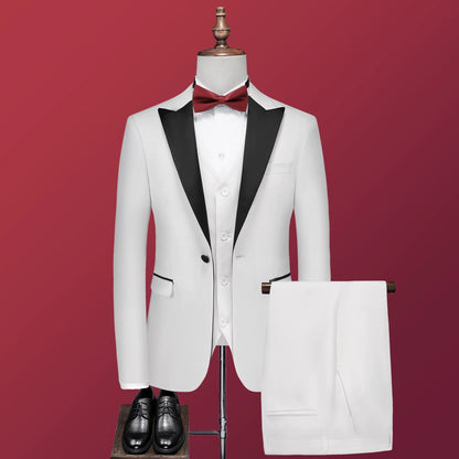 Importé - Ensemble Costume Smoking Homme Slim Style Britannique 3 Pièces