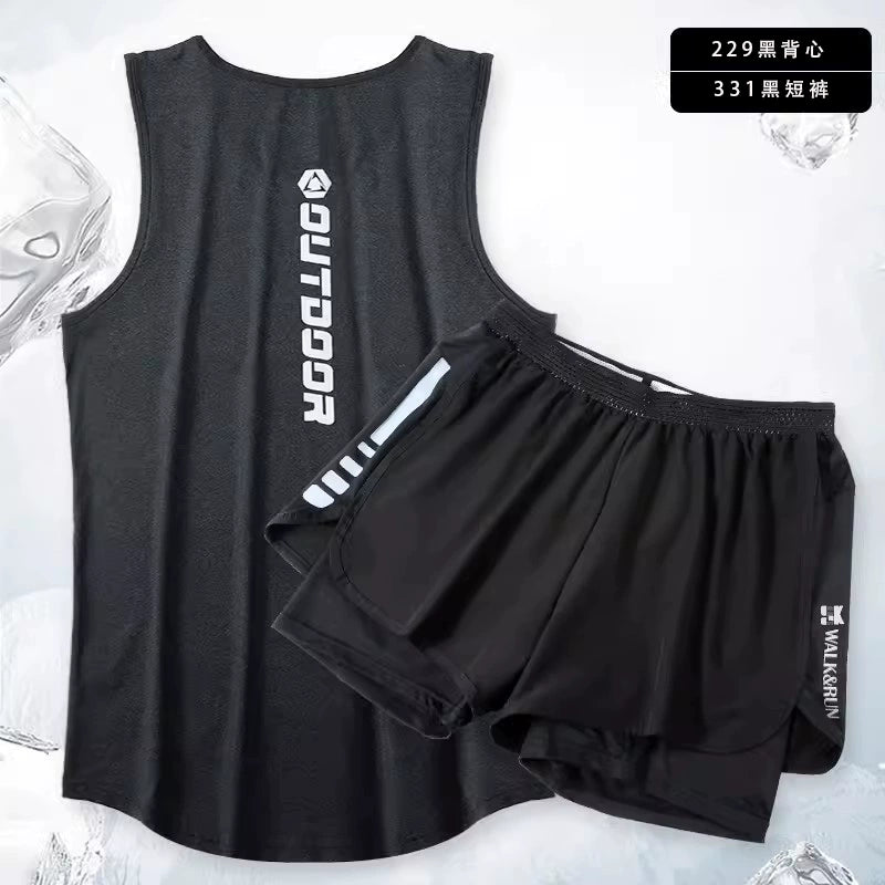 Importé - Ensemble Fitness Sport Homme Gilet + Short