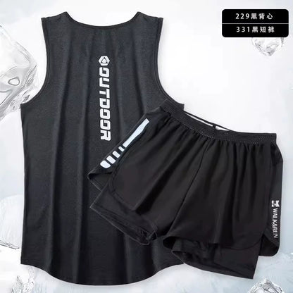 Importé - Ensemble Fitness Sport Homme Gilet + Short