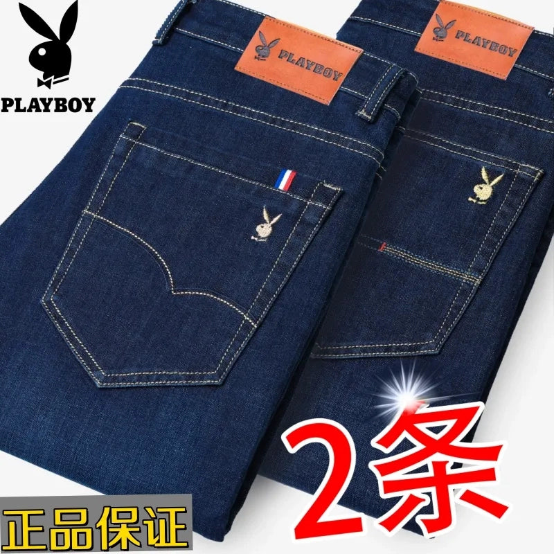 Importé - Playboy Lot 2x Pantalons Jean Stretch Homme Décontracté