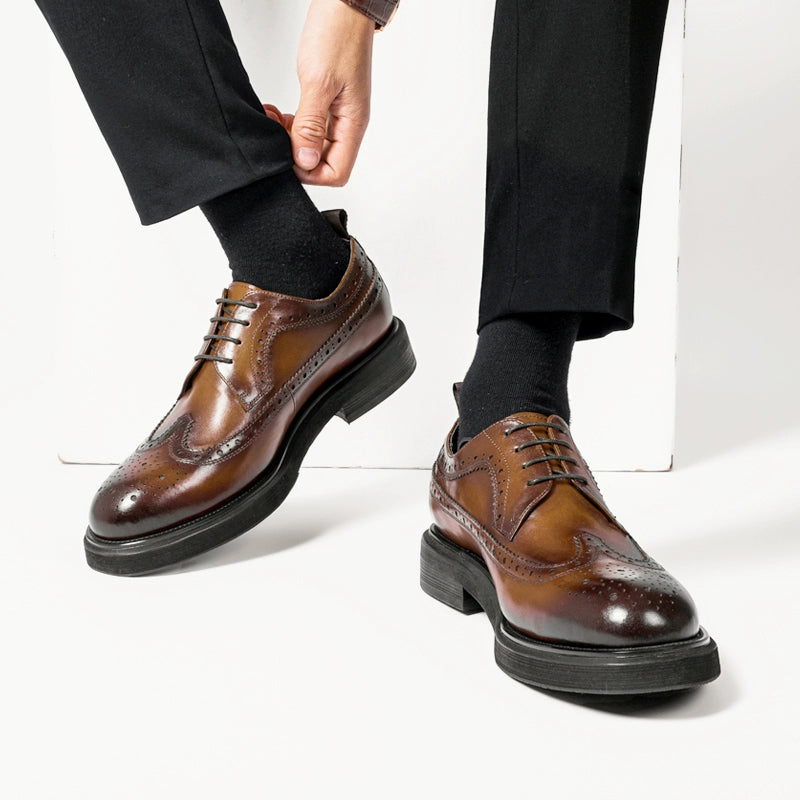 Importé - Mocassin Homme Cuir Richelieu Britannique Semelle Large