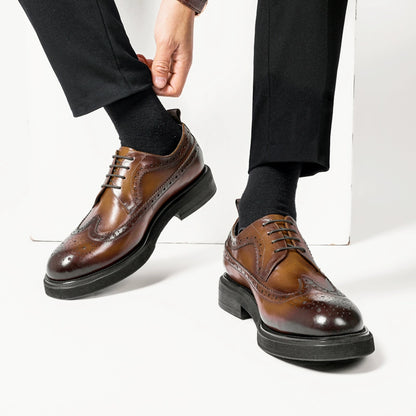 Importé - Mocassin Homme Cuir Richelieu Britannique Semelle Large