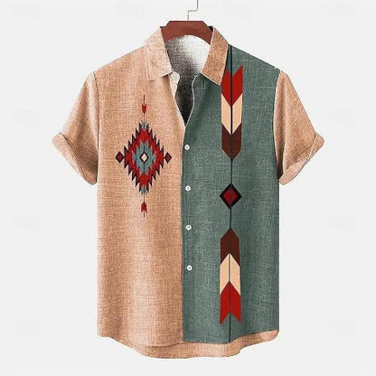 Importé - Chemise Homme Coton Lin Décontracté Manche Courte