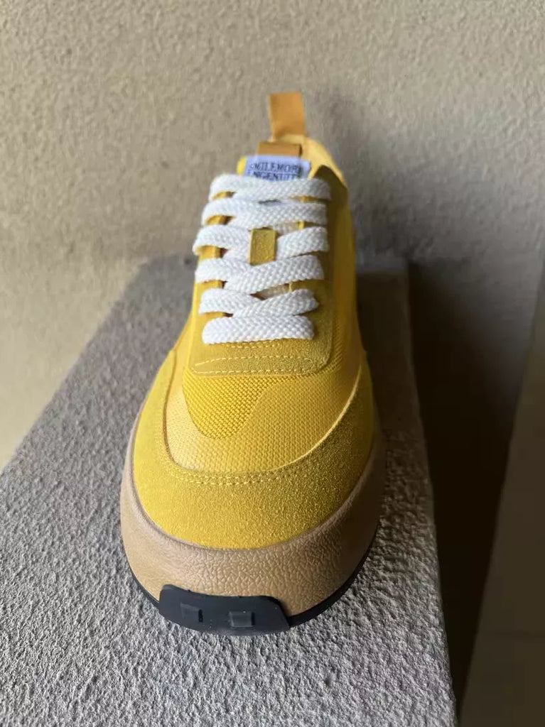 Importé - Chaussure Homme Sneakers Compensé Cuir Maille