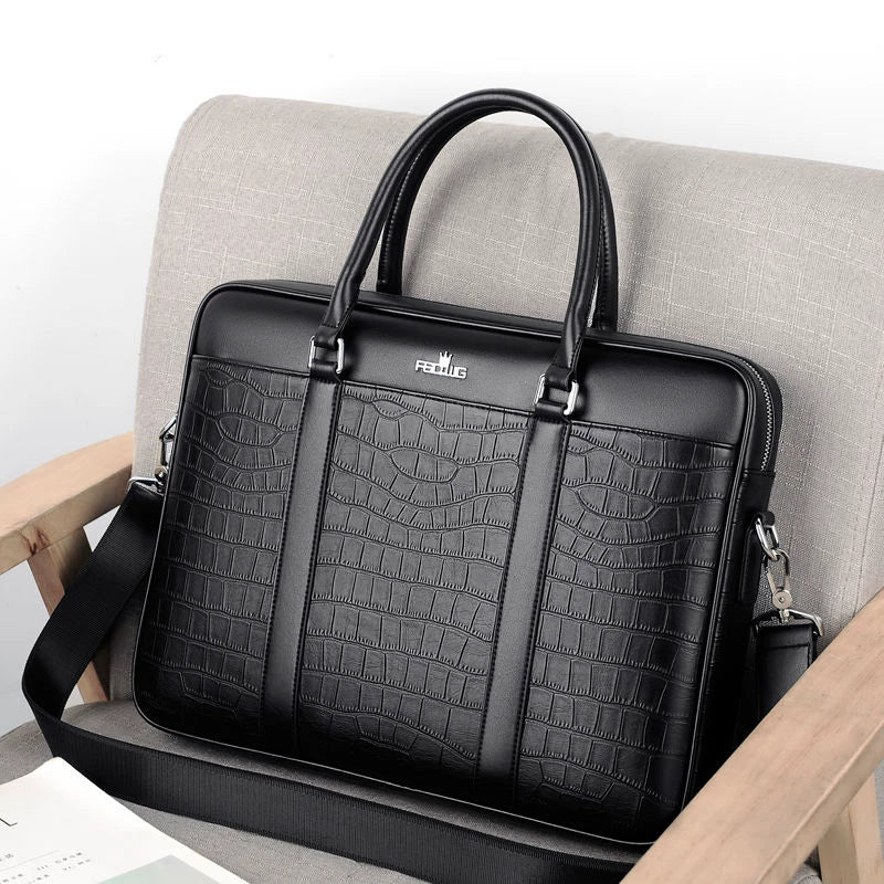 Importé - Sac Premium Cuir Gaufré Pour PC Ordinateur 14''