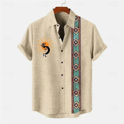 Importé - Chemise Homme Coton Lin Décontracté Manche Courte