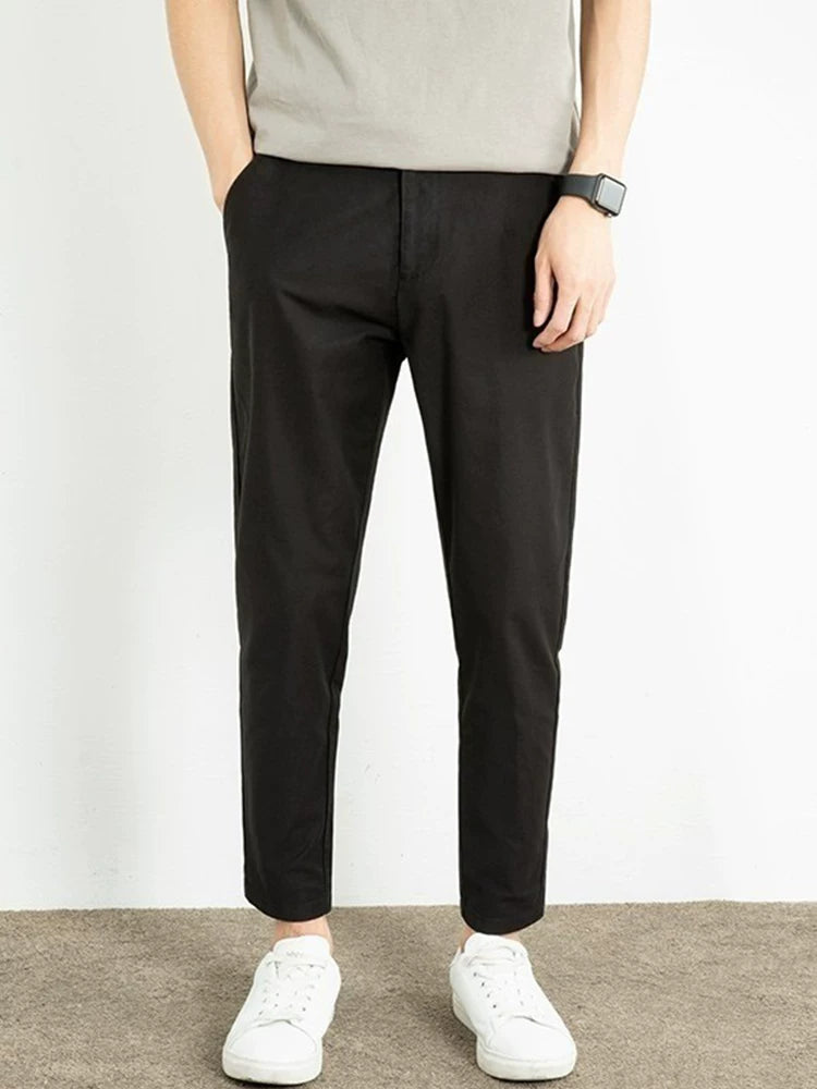 Importé - Pantalon Pur Coton Coupe Slim Homme Décontracté