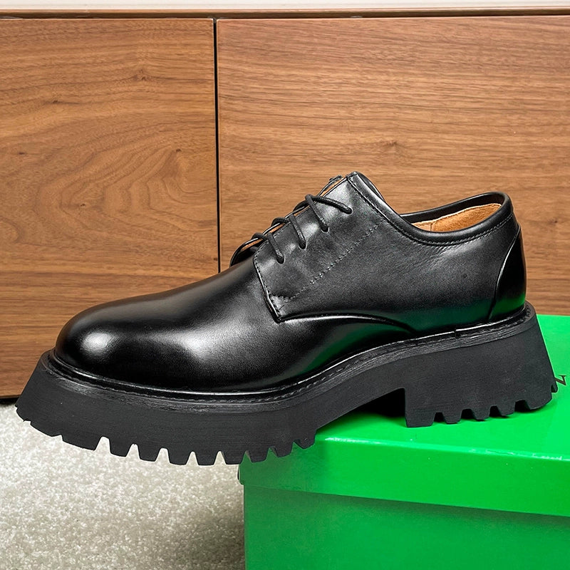 Importé - Chaussure Homme Derby Britanniques En Cuir A Semelles 8Cm