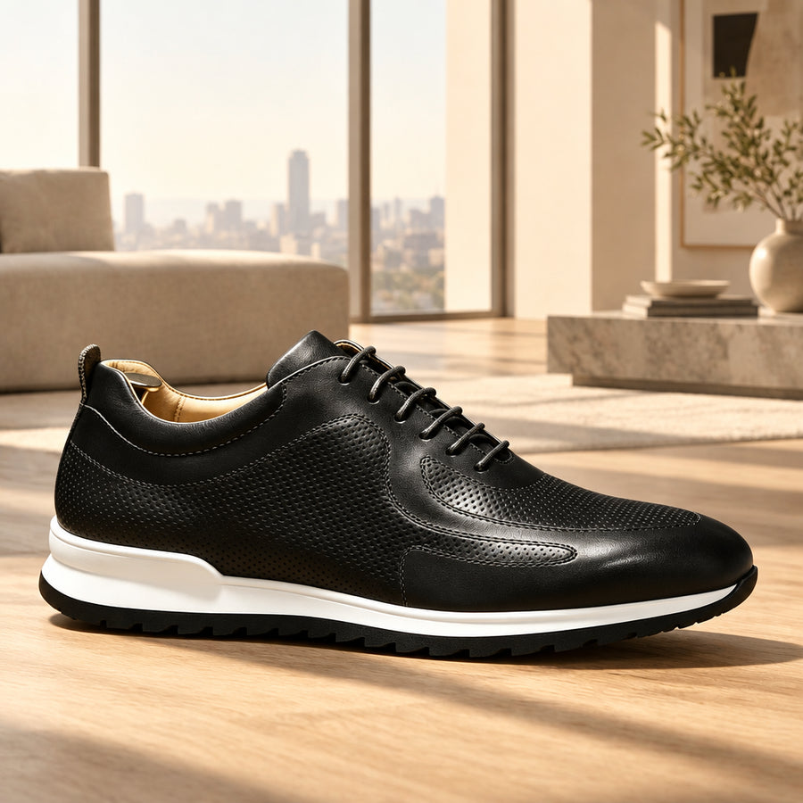 Chaussures Casual Homme en Cuir Perforé Respirantes Antidérapantes Style Simple