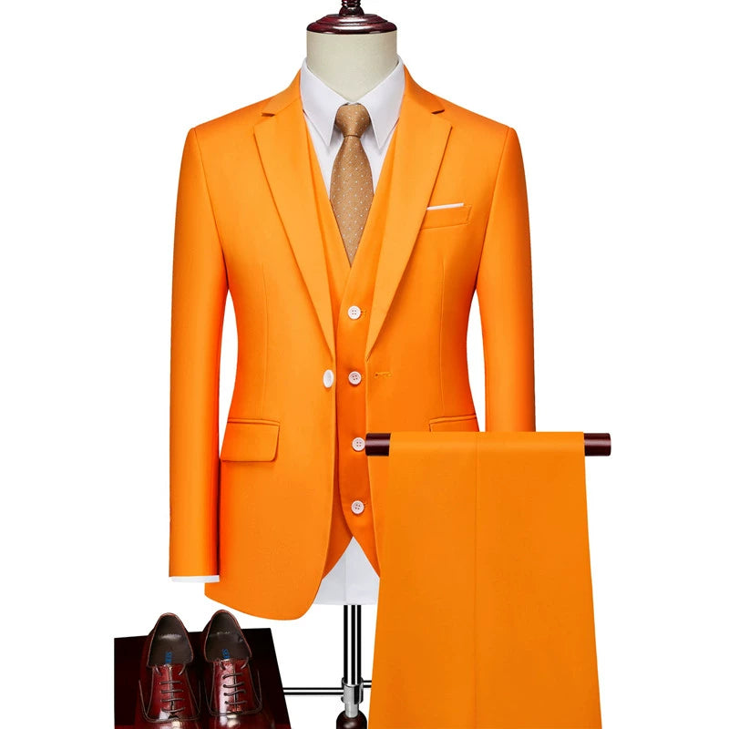 Importé - Ensemble Costume Homme Slim Style Britannique 3 Pièces