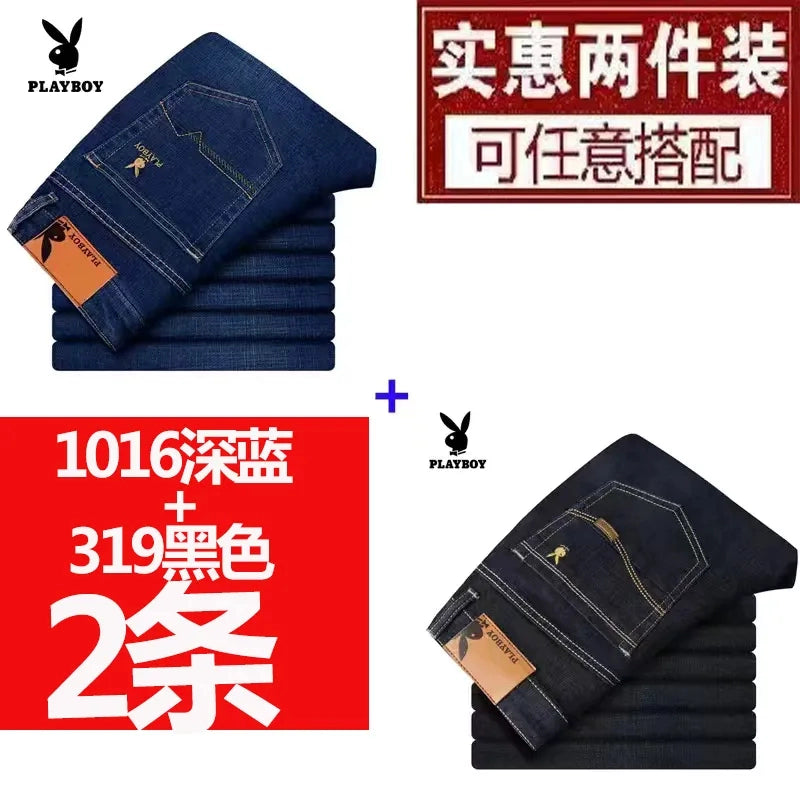Importé - Lot 2x Pantalons Jean Stretch Homme Playboy Décontracté