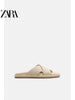 Importé - ZARA NEW - Sandales Homme A Lanières En Cuir