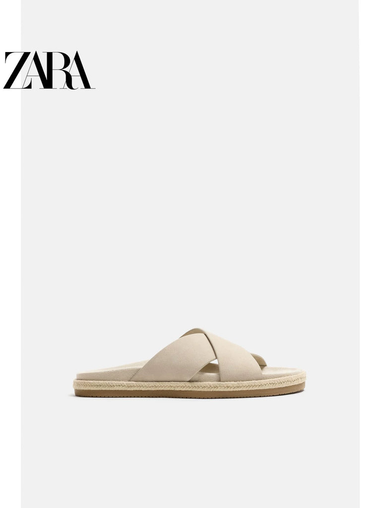 Importé - ZARA NEW - Sandales Homme A Lanières En Cuir