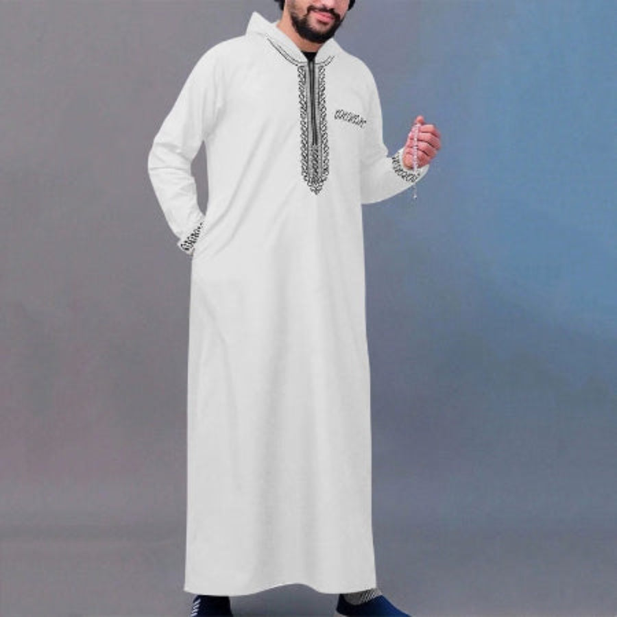 Importé - Boubou Homme Marocain Manches Longues A capuche