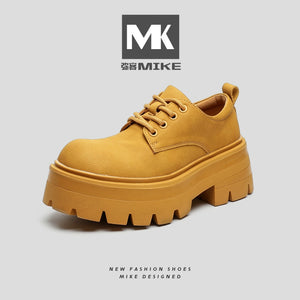 Importé - Chaussure Derby Homme En Cuir Tendance A Semelle Epaisse