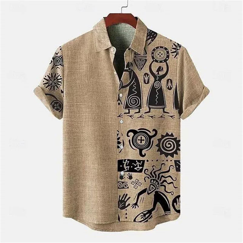 Importé - Chemise Homme Coton Lin Décontracté Manche Courte
