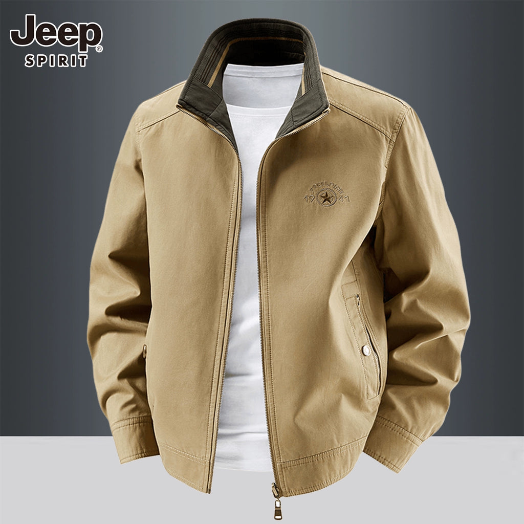 Importé - Veste Jacket Homme Col Montant Manches Longues 100% coton