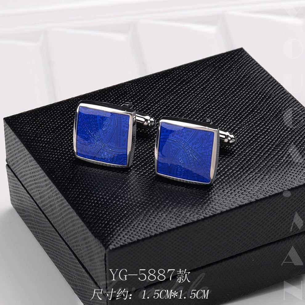 Importé - Boutons de Manchettes Homme - En Argent Brillant