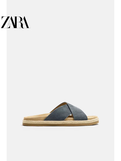 Importé - ZARA NEW - Sandales Homme A Lanières En Cuir