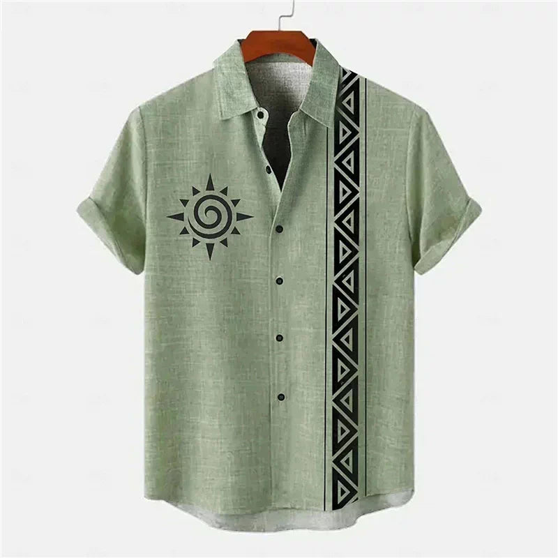Importé - Chemise Homme Coton Lin Décontracté Manche Courte