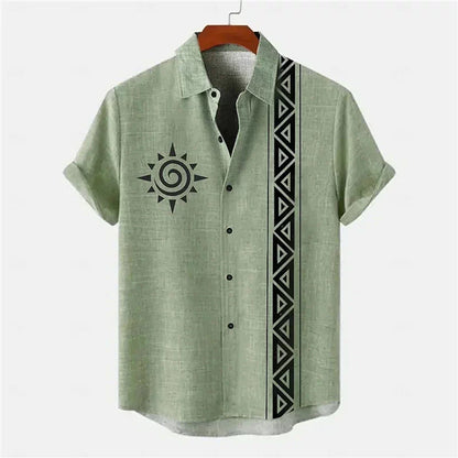 Importé - Chemise Homme Coton Lin Décontracté Manche Courte