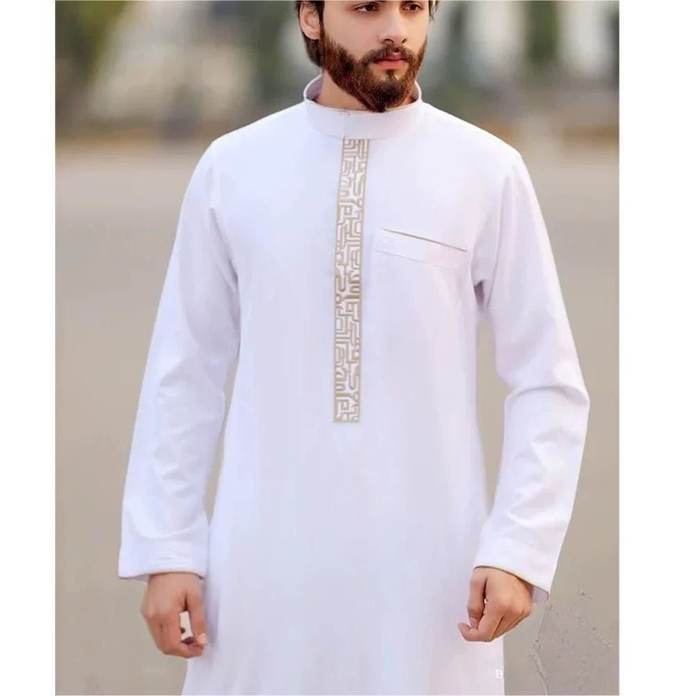 Importé - Boubou Homme Brodé Emirats Manche Longue
