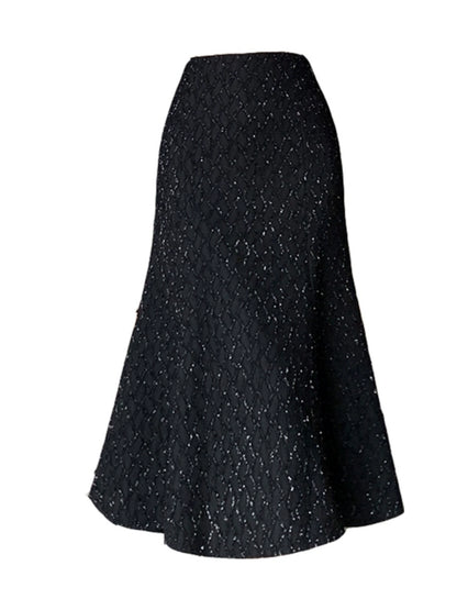 Importé - Jupe Femme Taille Haute Mi-Longue