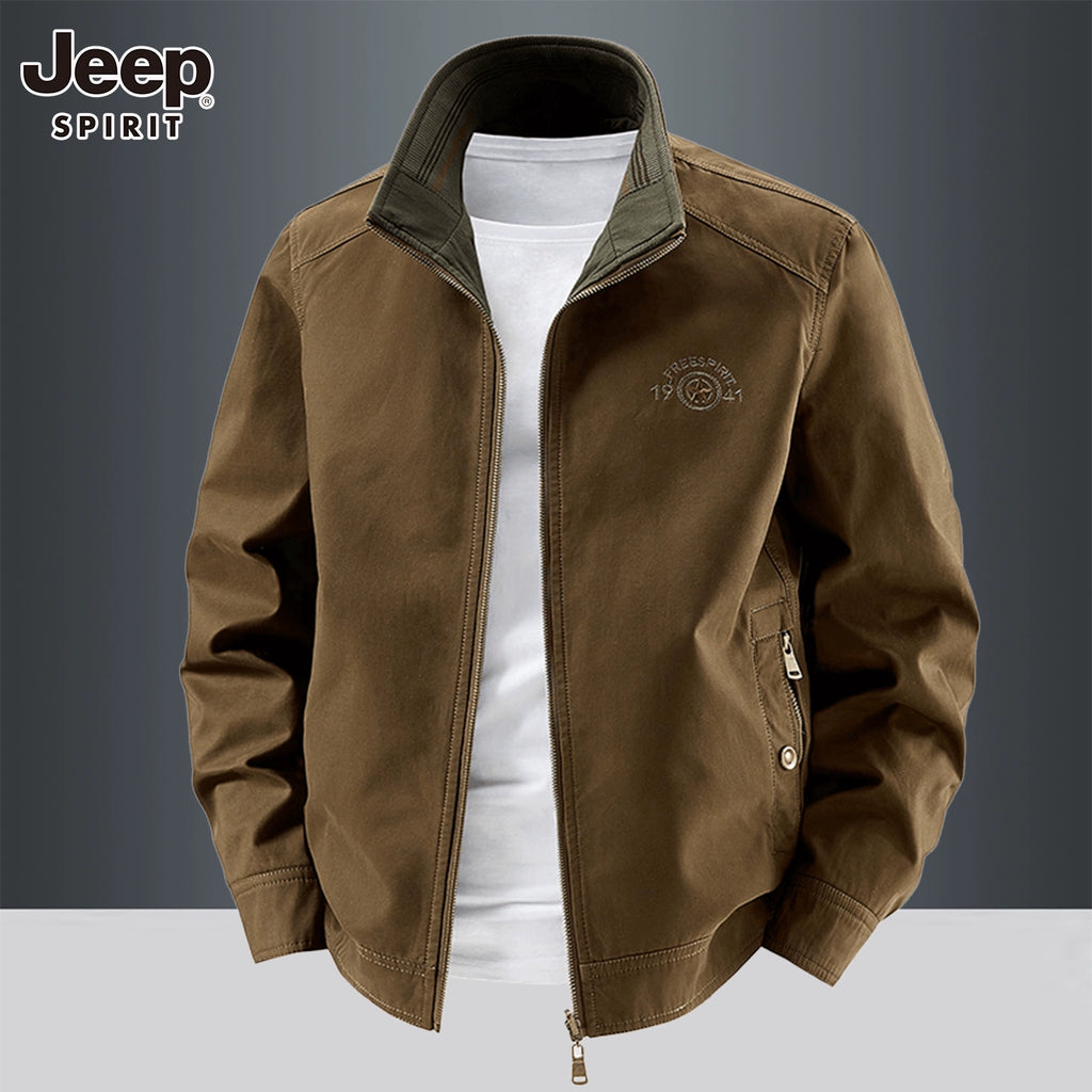 Importé - Veste Jacket Homme Col Montant Manches Longues 100% coton