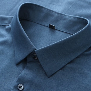 Importé - Chemise Homme Slim A Petit Col Manches Longues