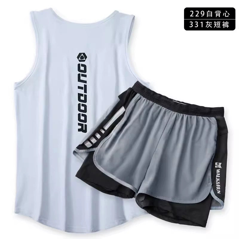 Importé - Ensemble Fitness Sport Homme Gilet + Short