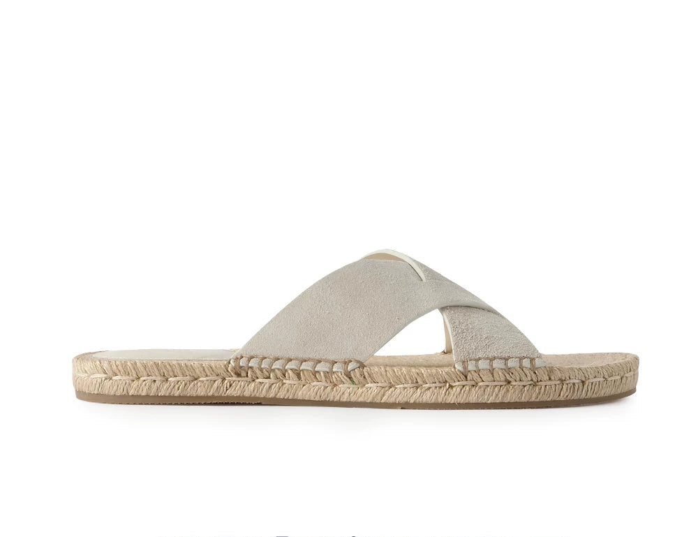 Importé - Chaussure Sandales Plates Décontractées Cuir Daim