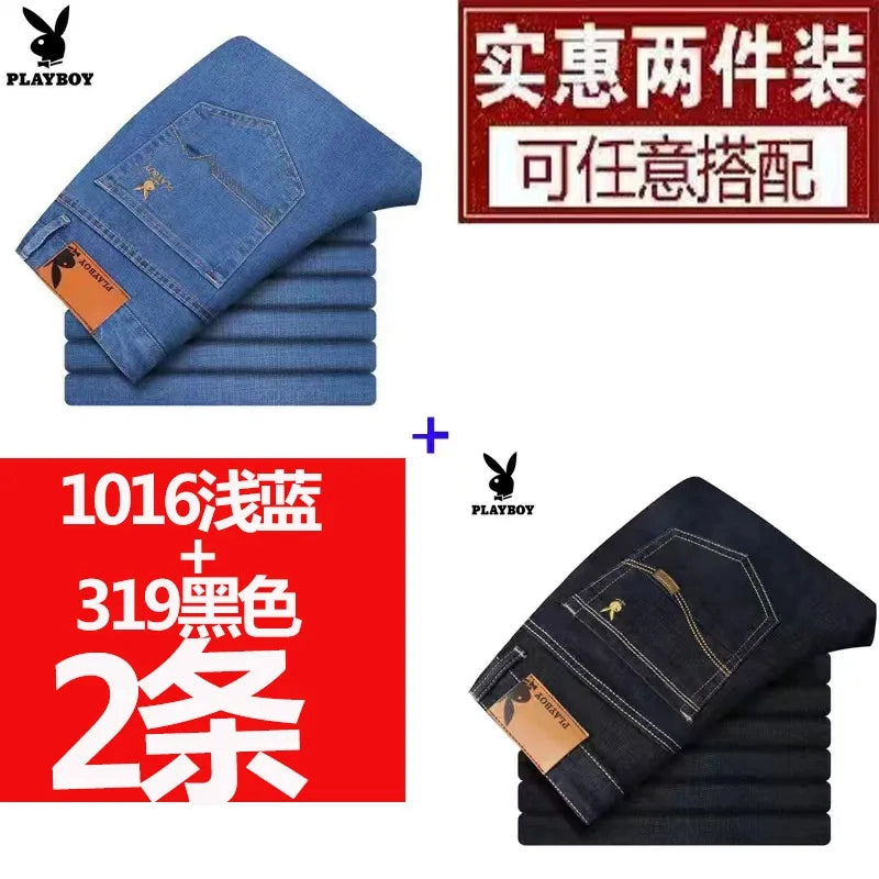 Importé - Lot 2x Pantalons Jean Stretch Homme Playboy Décontracté