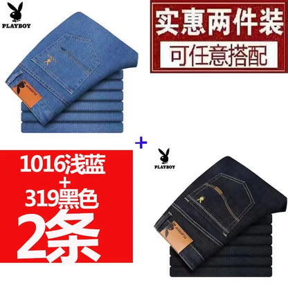 Importé - Lot 2x Pantalons Jean Stretch Homme Playboy Décontracté
