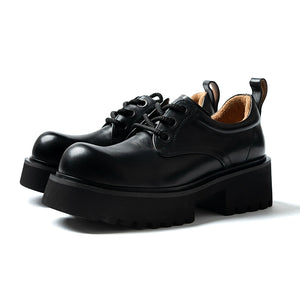 Importé - Chaussure Homme Derby  Confortables A Bout Rond En Cuir véritable