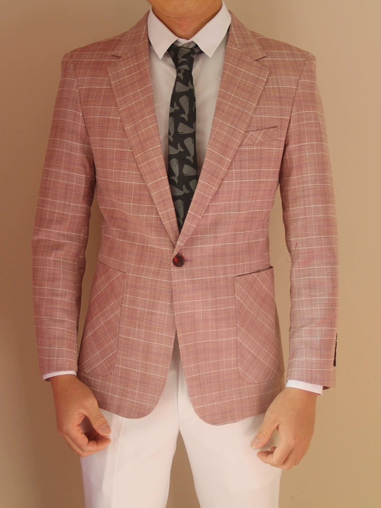 Importé - Blazer Veste Homme Décontracté A Carreaux Tendance