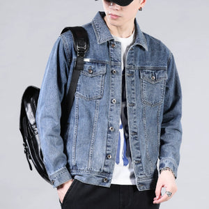Importé - Jacket Jean Coton Denim Homme Style Rétro
