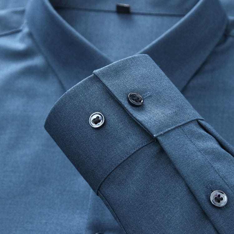 Importé - Chemise Homme Slim A Petit Col Manches Longues