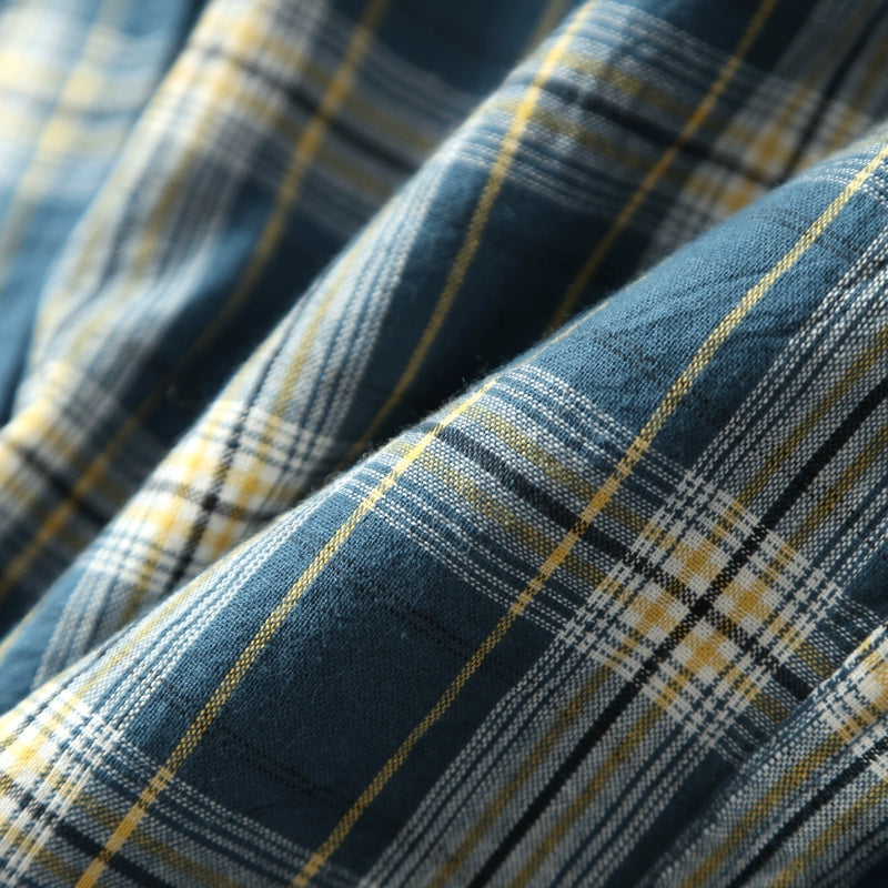 Importé - Chemise Carreaux Délavées Homme A Manches Longues